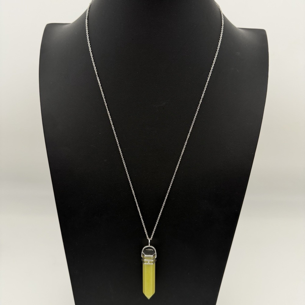 Vtg QVC Sterling Silver NF 925 Yellow Quartz Pendulum Necklace Thailand - Picture 3 of 14